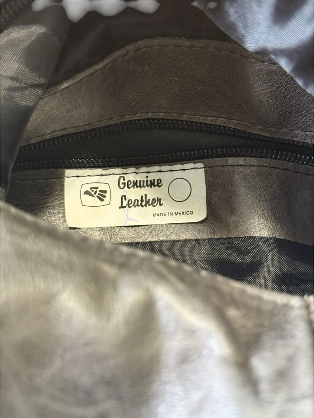 Vintage Gray Leather Convertible Sling Bag Backpack Crossbody-Leather